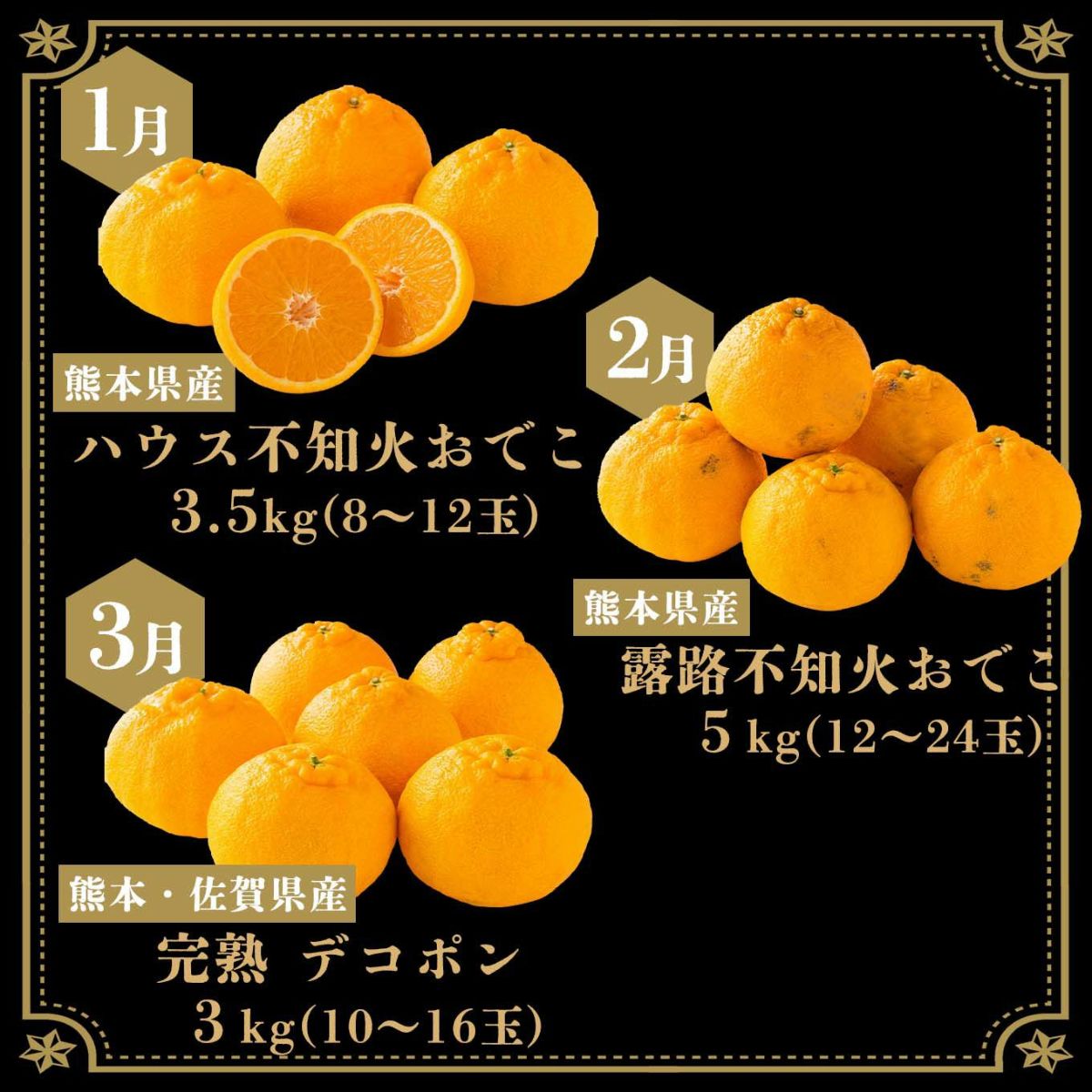 おでこ＆デコポン短期定期便（１～５月限定/月1回お届け 価格は毎月一律）送料無料