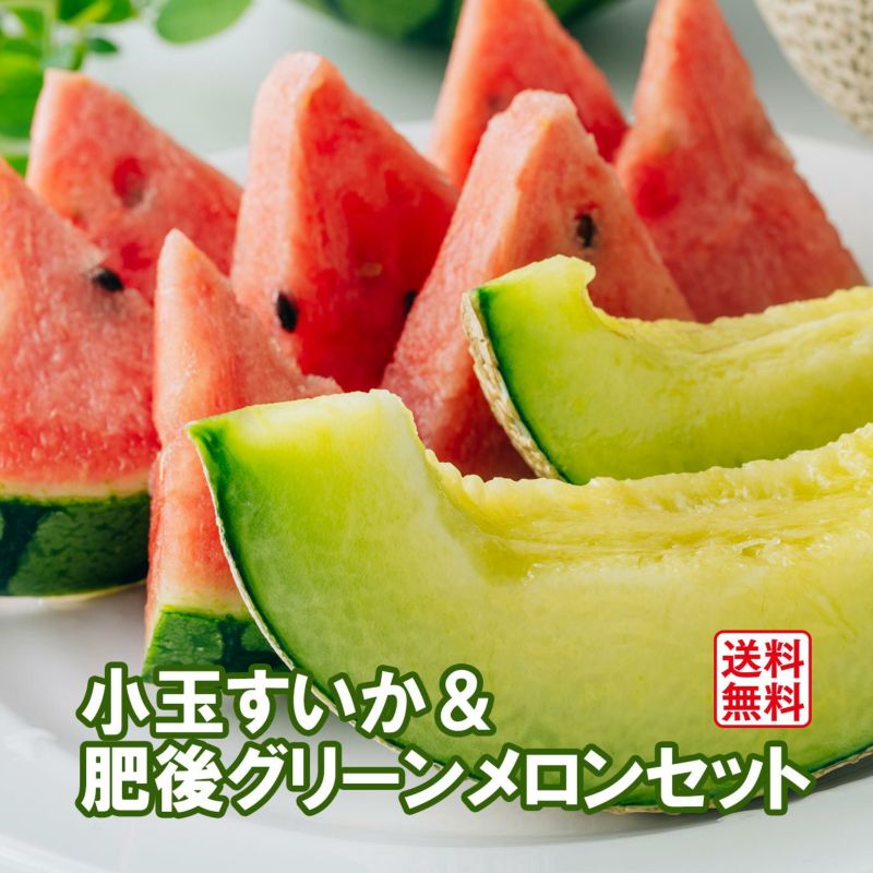どっちも食べたい！ 小玉すいか＆肥後グリーンメロンセット【送料無料】