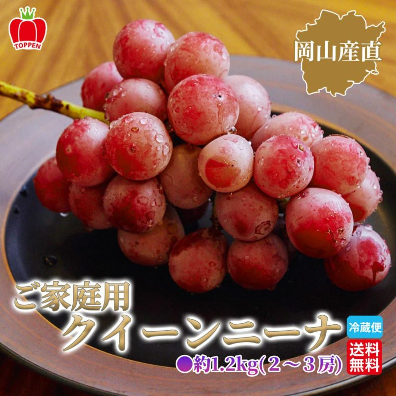 岡山県産直　ご家庭用クインニーナ 約1.2kg(2～3房)【送料無料】
