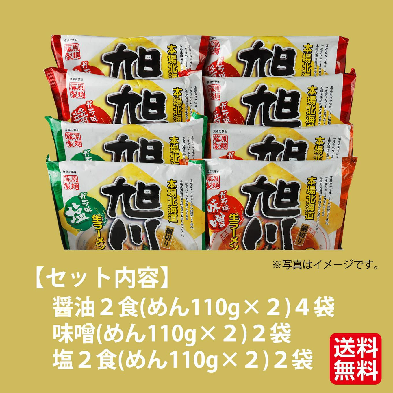 北海道産直　藤原製麺 生麺旭川ガラ味 ラーメンギフト【送料無料】