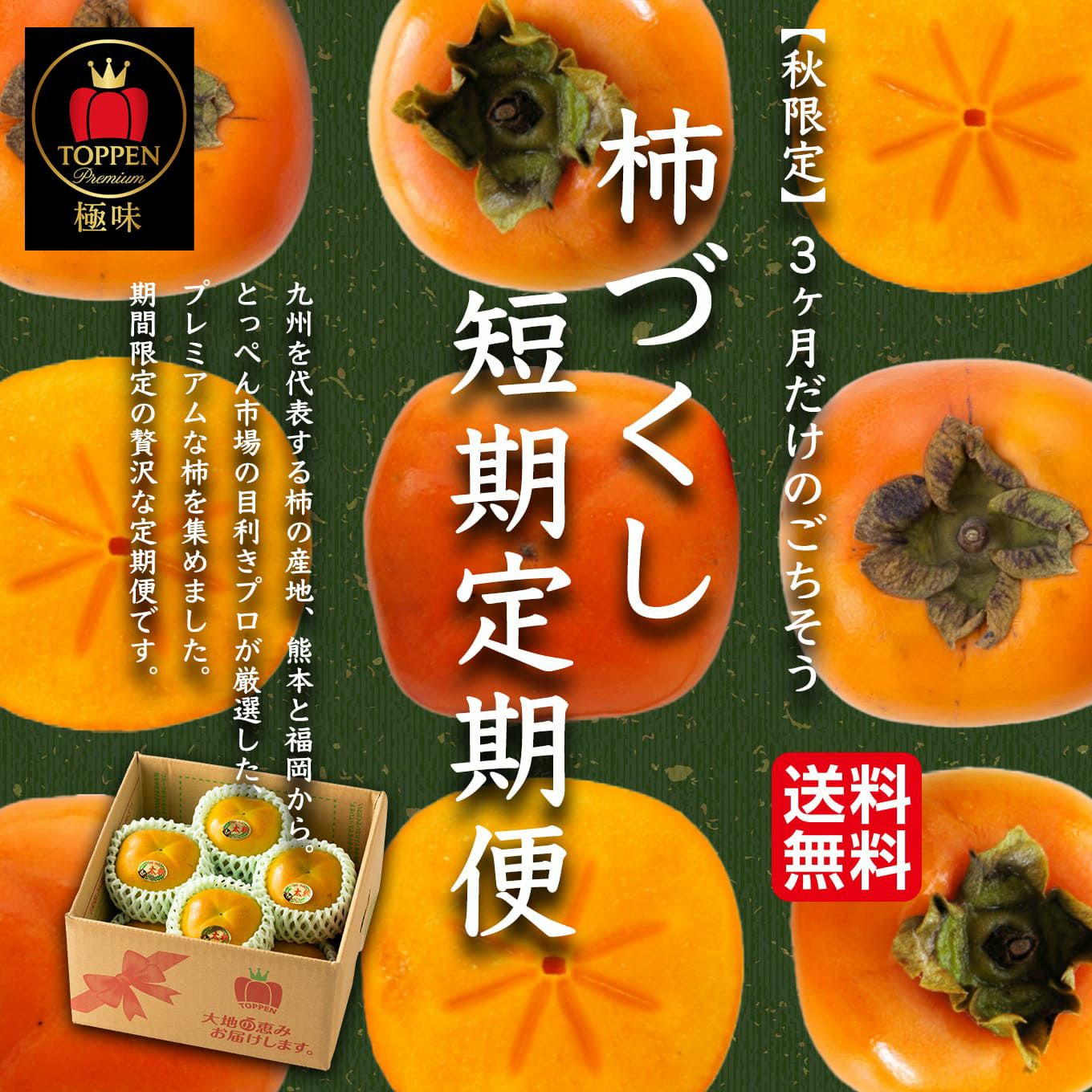 完熟 柿づくし短期定期便≪２㎏～２.５㎏（８～15玉）／月1回お届け：10月～12月／３か月限定≫【毎月一律価格・送料無料】