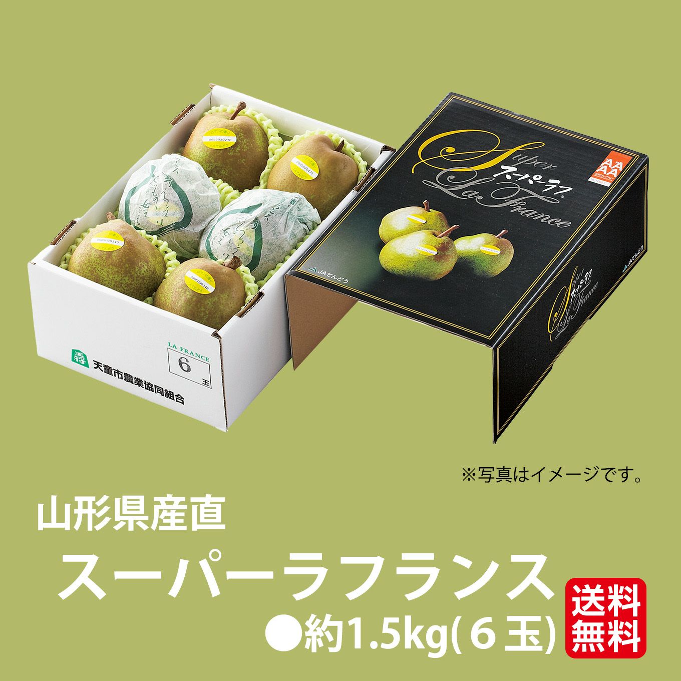 《極味シリーズ》山形県産直　スーパーラフランス　約1.５kg(６玉)【送料無料】