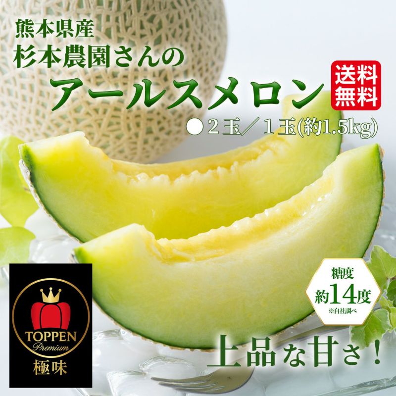 杉本農園さんのアールスメロン　 2玉入り【送料無料】